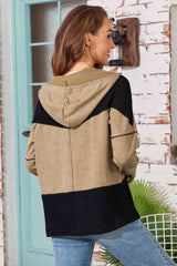 Zip-Up Drawstring Hooded Jacket