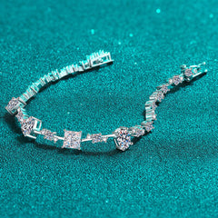 6.2 Carat Moissanite 925 Sterling Silver Bracelet