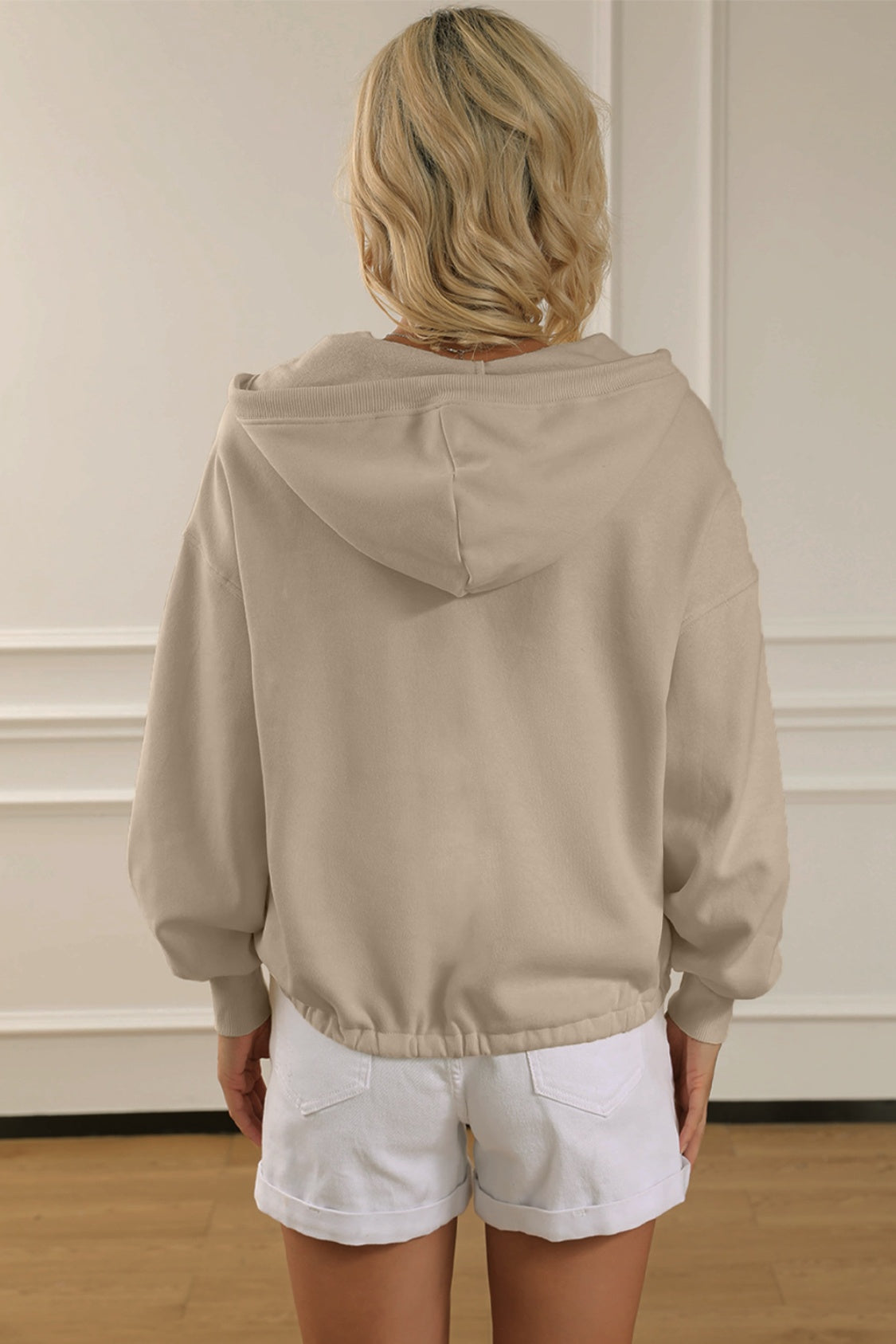 Half-Zip Drop Shoulder Hoodie