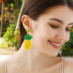 Bead Stainless Steel Pineapple Earrings
