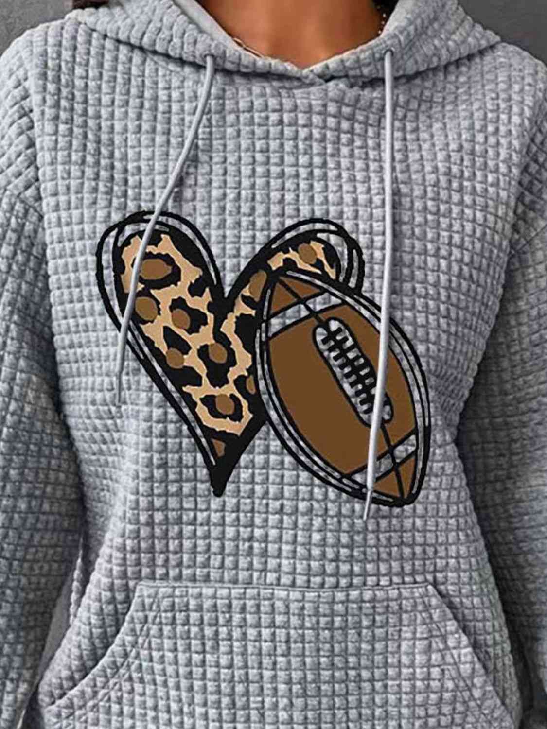 Heart & Football Graphic Hoodie