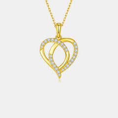 Moissanite 925 Sterling Silver Heart Shape Necklace