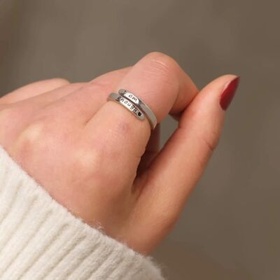 925 Sterling Silver Engraved Bypass Ring