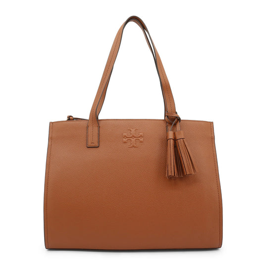 Tory Burch Thea Brown Pebble Leather Shoulder Bag