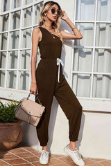 One-Shoulder Sleeveless Jumpsuit