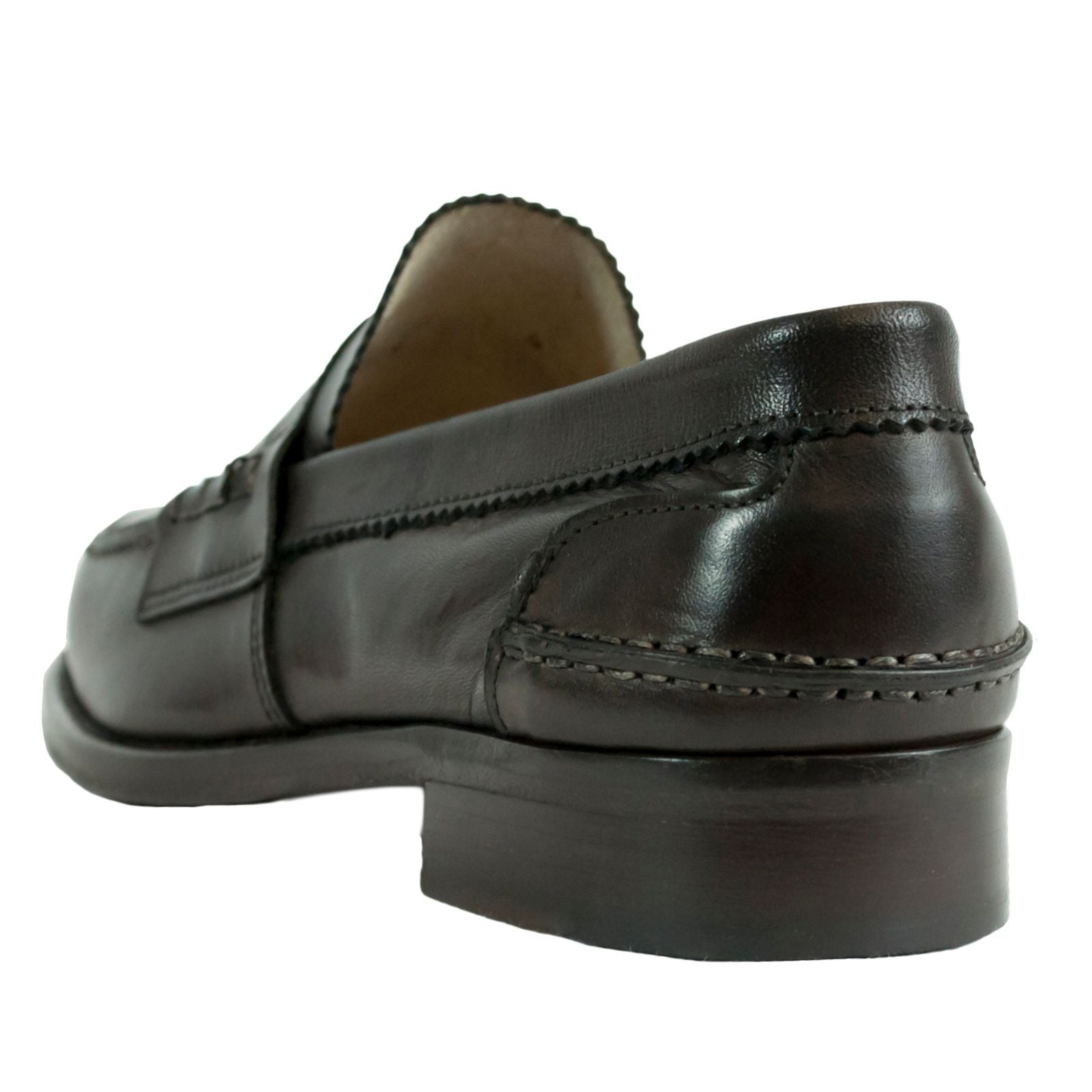 Saxone of Scotland Elegant Dark Brown Leather Loafers for Men