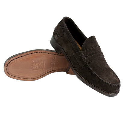 Dark Brown Suede Mens Loafers Shoes