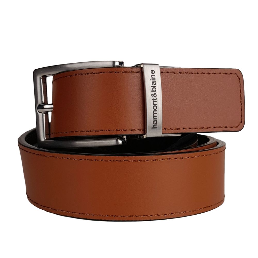 Harmont & Blaine Reversible Calfskin Leather Belt - Dual Style Luxury