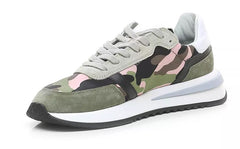 Philippe Model Chic Army Suede-Trimmed Fabric Sneakers