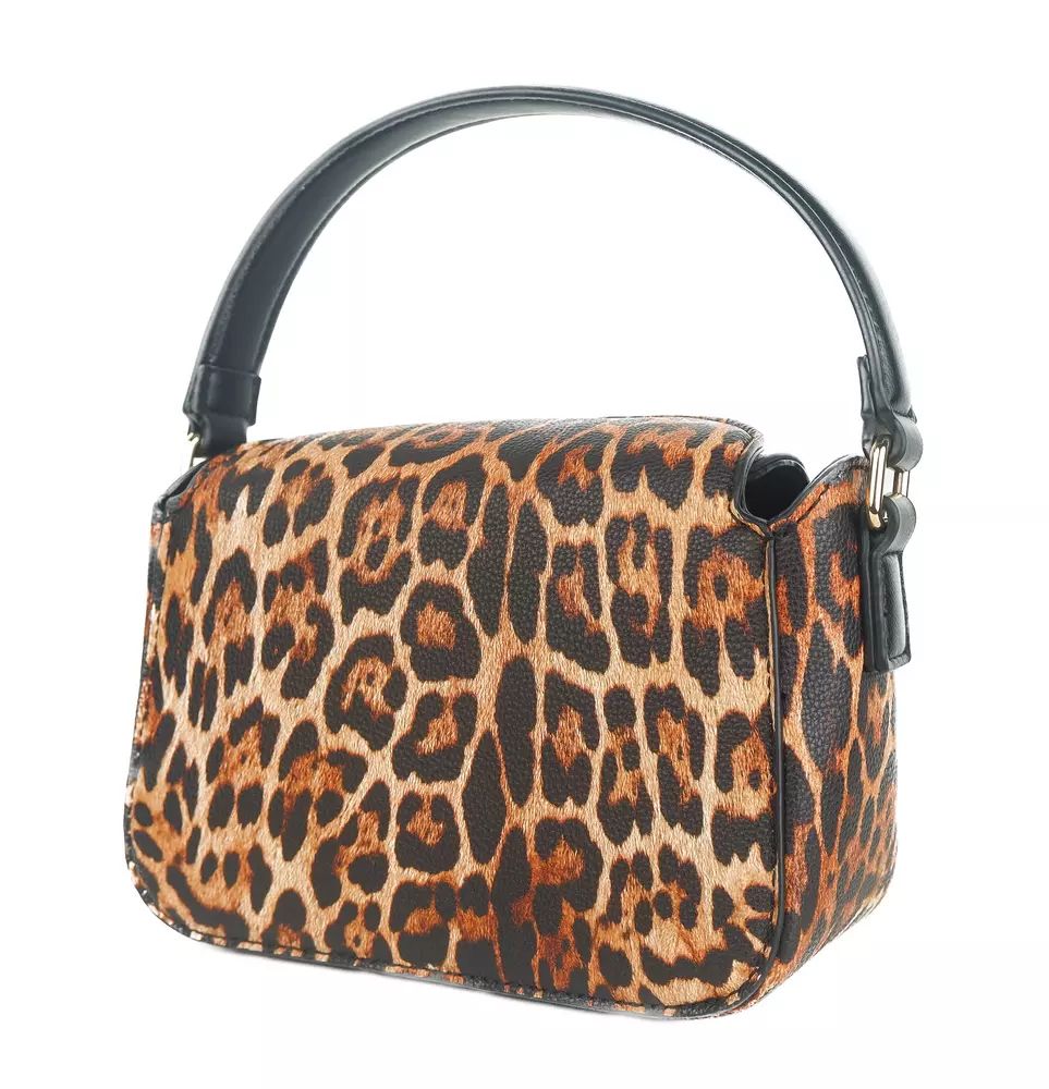 Plein Sport Chic Leopard Print Shoulder Bag with Logo Detail