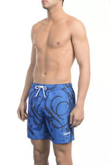 Bikkembergs Elegant Blue Printed Swim Shorts