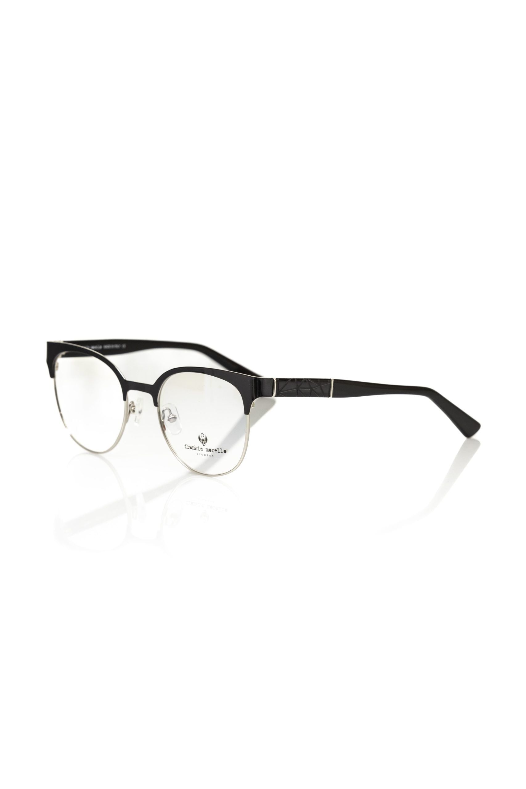 Frankie Morello Chic Geometric Black Clubmaster Eyeglasses