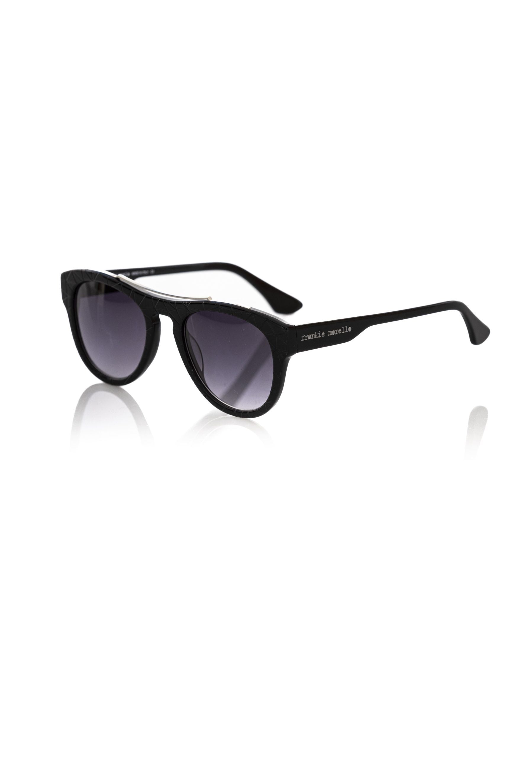 Frankie Morello Chic Geometric Black Wayfarer Sunglasses