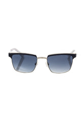 Frankie Morello Elegant Clubmaster Black Leather Sunglasses