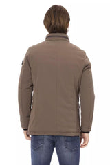 Baldinini Trend Elegant Brown Zip-Front Monogram Jacket