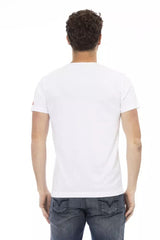 Trussardi Action Elegant White Short Sleeve Tee with Front Print