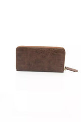 La Martina Elegant Brown Leather Zip Wallet
