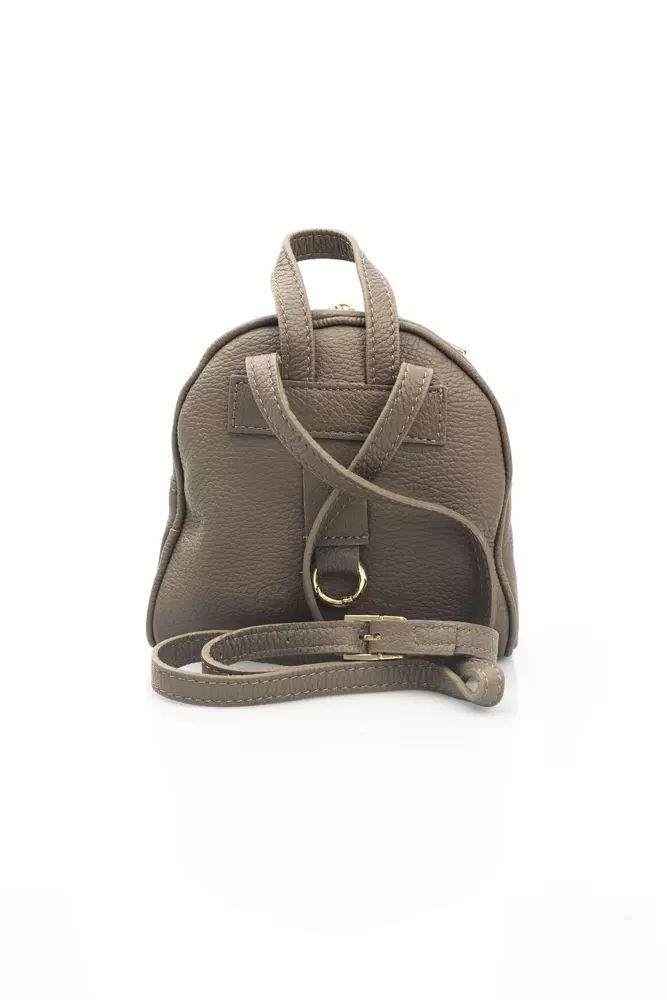 La Martina Elegant Brown Leather Messenger Bag