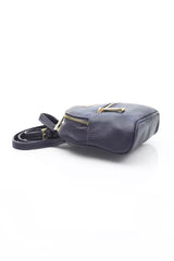 La Martina Elegant Purple Leather Messenger Bag