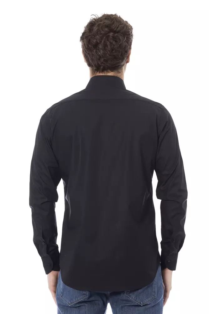 Baldinini Trend Elegant Black Italian Collar Shirt