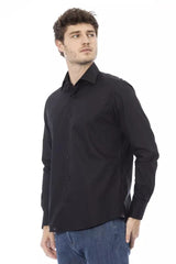 Baldinini Trend Elegant Black Italian Collar Shirt
