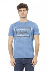 Baldinini Trend Chic Light Blue Cotton Tee with Front Print