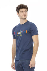 Baldinini Trend Chic Blue Cotton Tee with Front Print