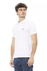Baldinini Trend Chic White Embroidered Polo with Short Sleeves