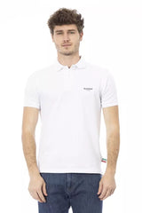 Baldinini Trend Chic White Embroidered Polo with Short Sleeves