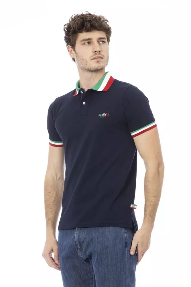 Baldinini Trend Tricolor Collar Cotton Polo