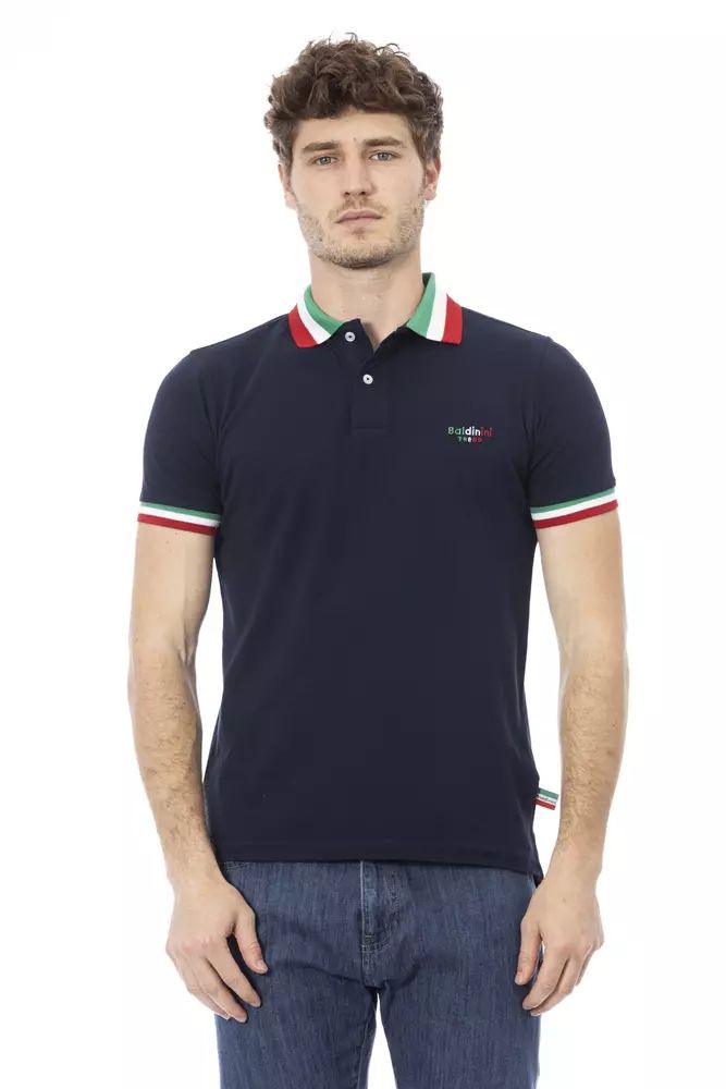 Baldinini Trend Tricolor Collar Cotton Polo