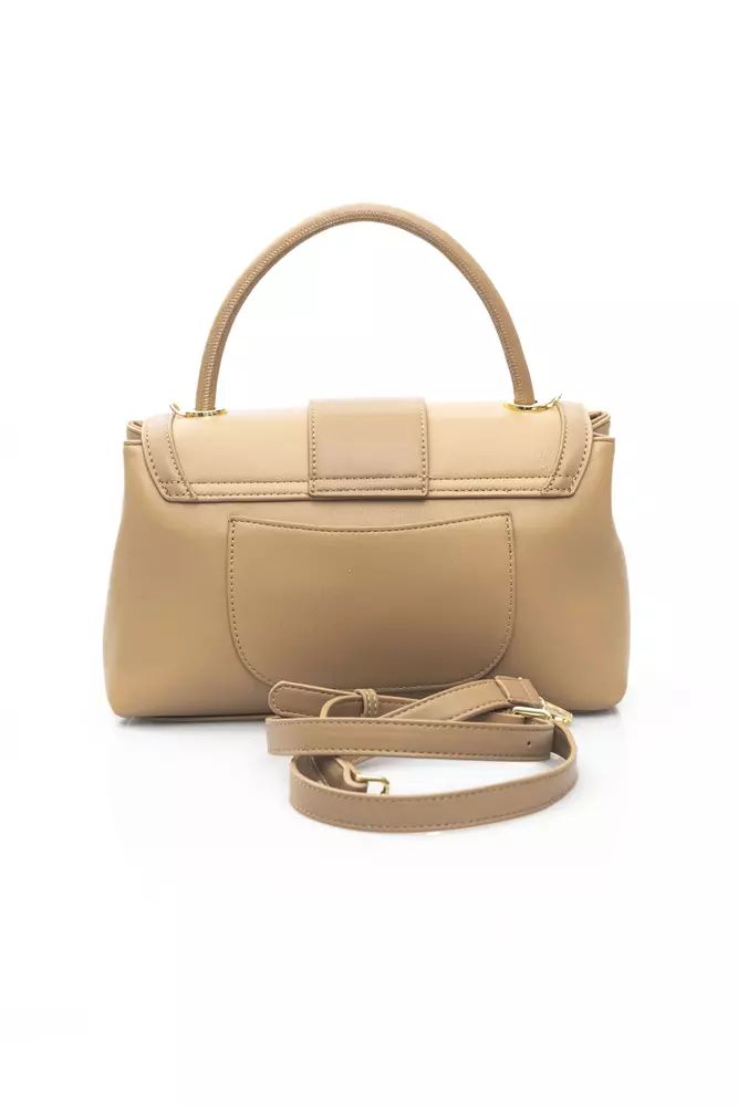 Baldinini Trend Beige Chic Shoulder Bag with Golden Details