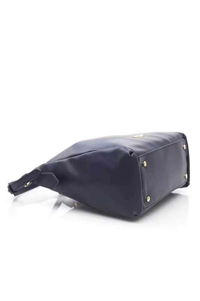 Baldinini Trend Elegant Blue Shoulder Bag with Golden Detailing