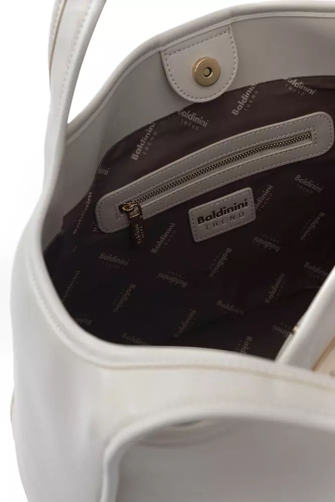 Baldinini Trend Chic Beige Magnetic Closure Handbag