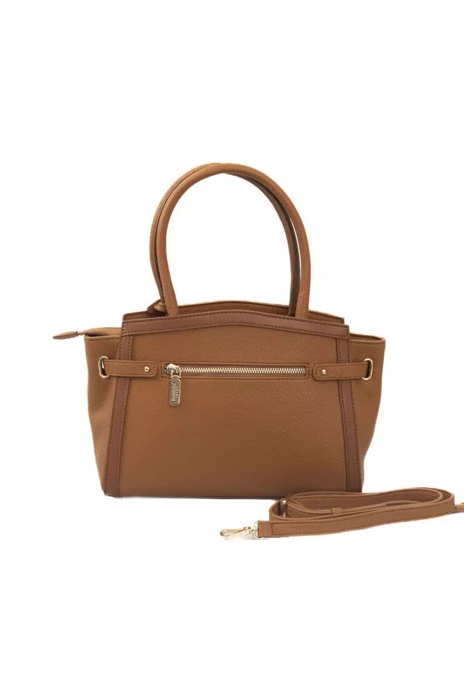 Baldinini Trend Chic Brown Crossbody Bag with Golden Accents