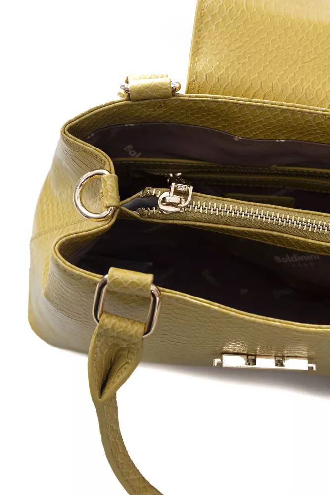 Baldinini Trend Elegant Yellow Double-Compartment Shoulder Bag