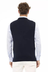 Alpha Studio Elegant Blue V-Neck Vest for Men
