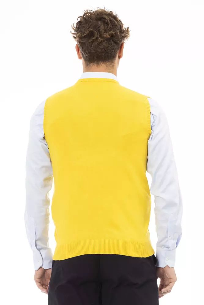 Alpha Studio Sleek V-Neckline Yellow Vest