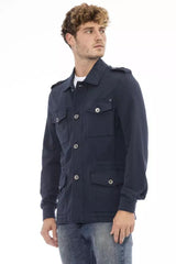 Distretto12 Sleek Cotton Blend Blue Jacket