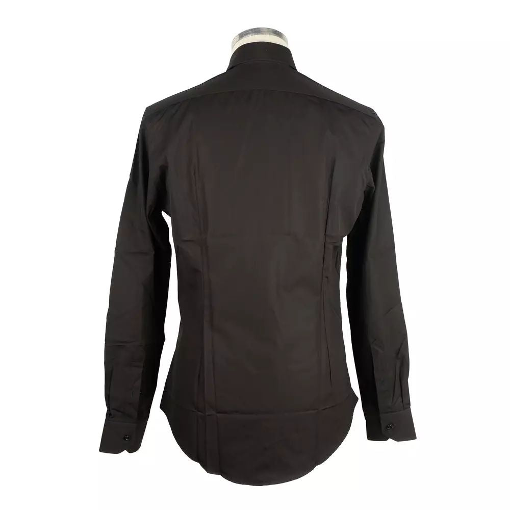Made in Italy Sleek Milano Cotton Men's Shirt in Black