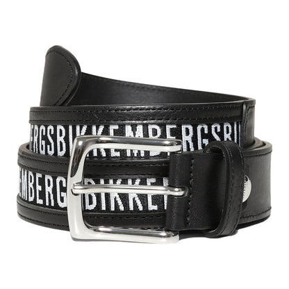 Bikkembergs Black Leather Di Calfskin Belt
