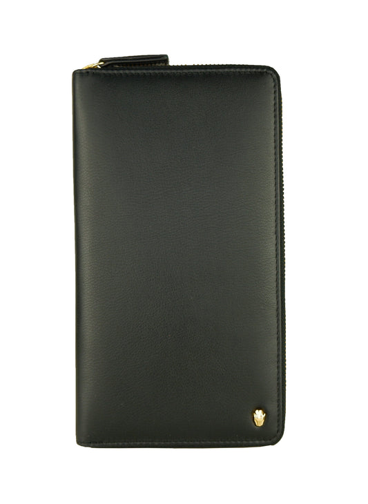Black Leather Card & Coin Wallet