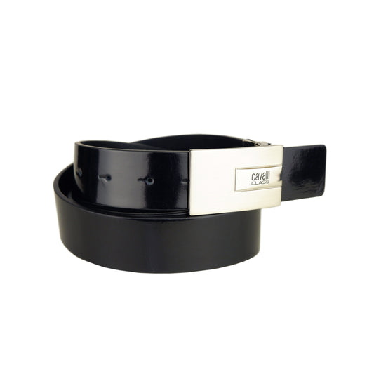 Black Calf Leather Reversible Belt
