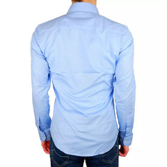 Made in Italy Elegant Milano Light Blue Gabardin Shirt