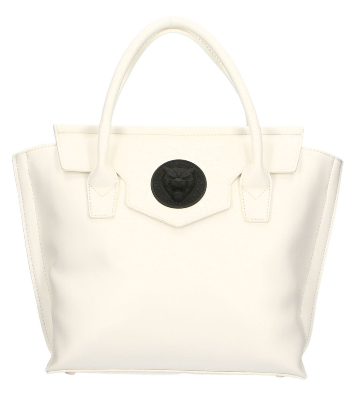 Plein Sport Elegant White Handbag With Magnetic Closure