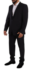 Dolce & Gabbana Elegant Navy Slim Fit Wool Silk Two-Piece Suit