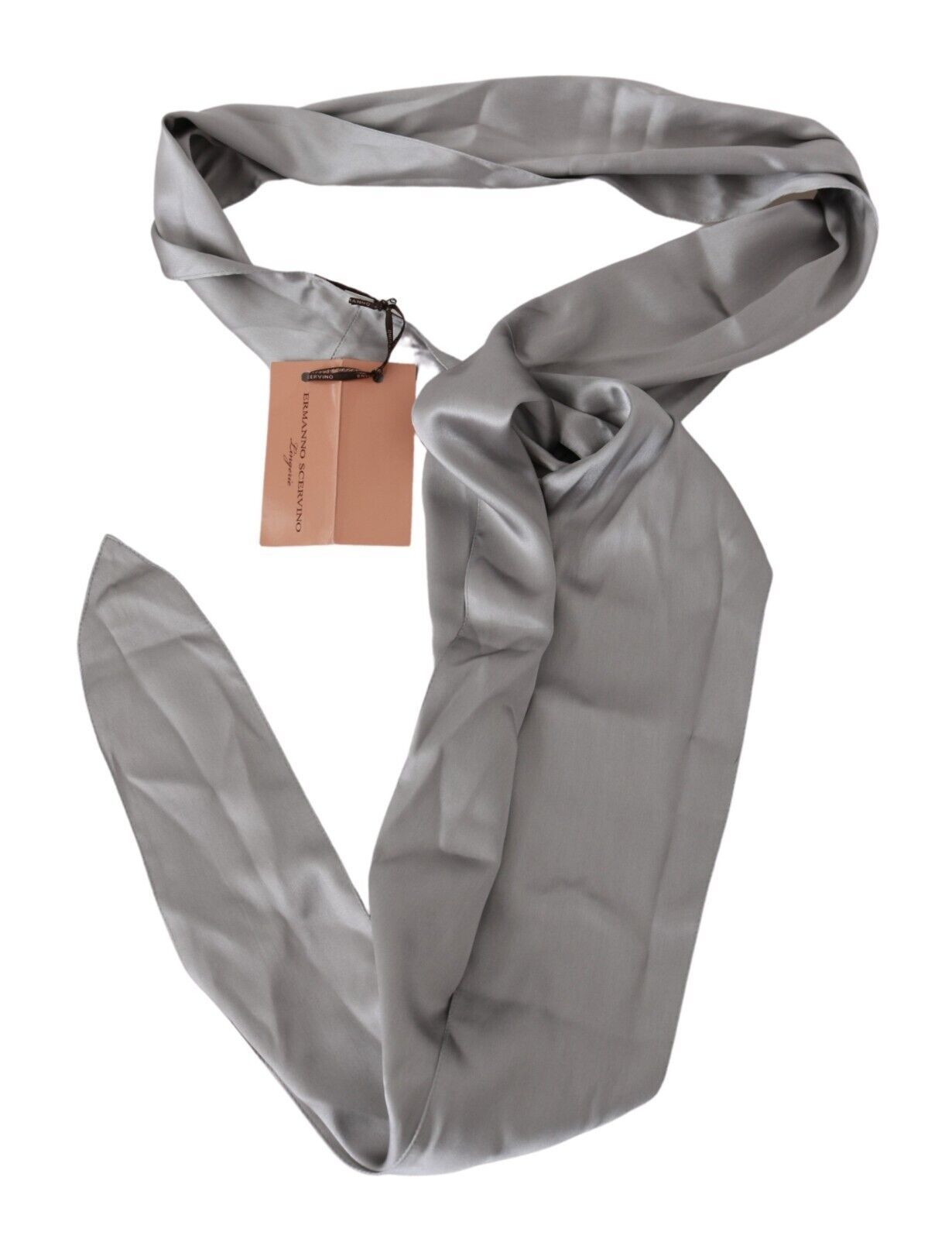 Ermanno Scervino Sleek Silver Silk Neck Scarf for Men