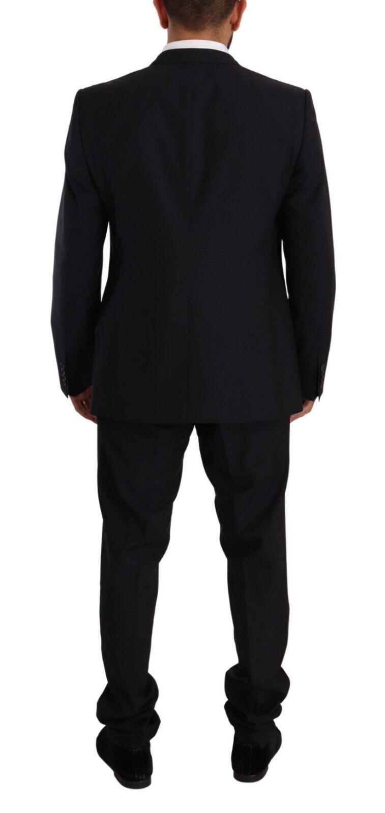 Dolce & Gabbana Elegant Navy Slim Fit Wool Silk Two-Piece Suit