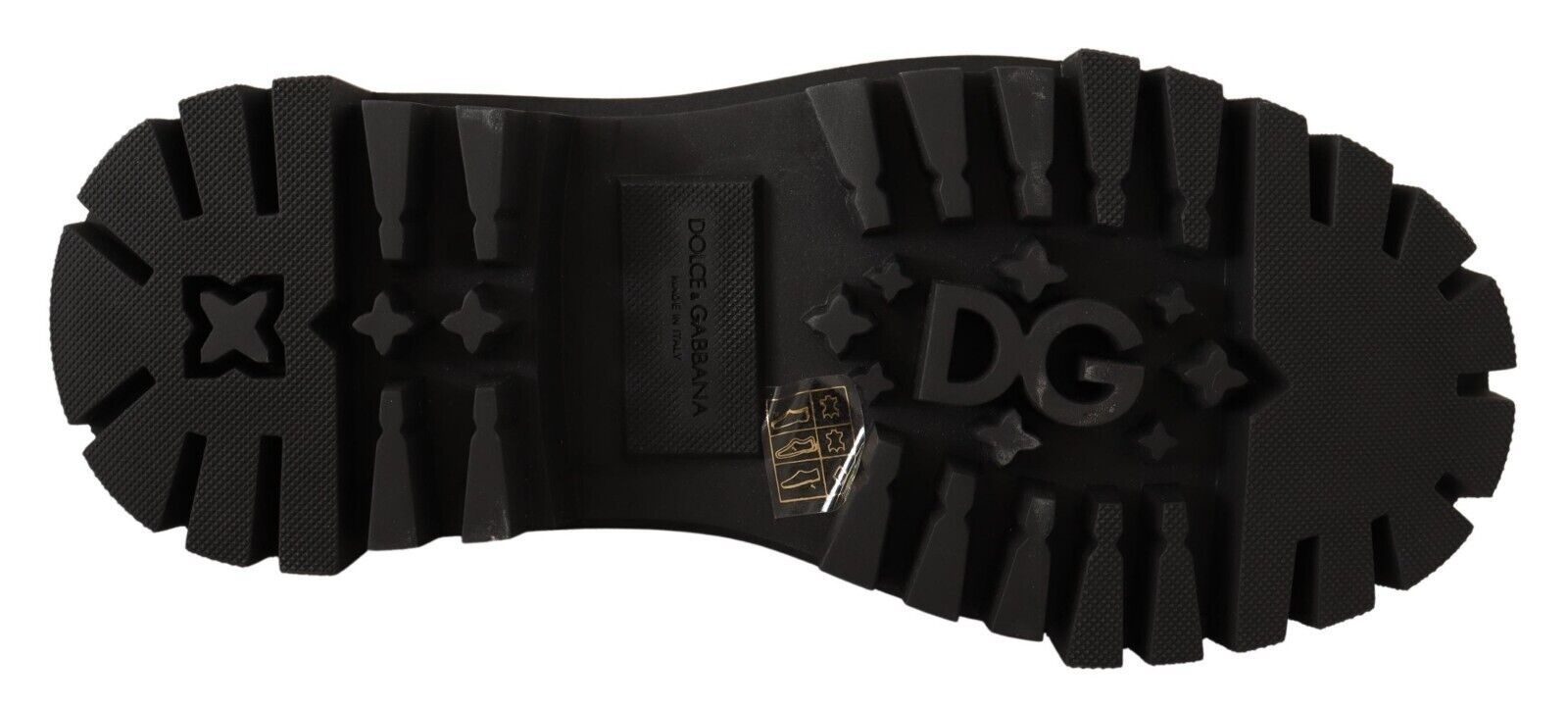 Dolce & Gabbana Studded Leather Combat Boots with Embroidery