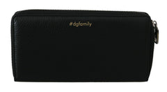 Dolce & Gabbana Elegant Black Leather Continental Wallet